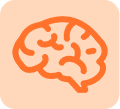 Icon data brain Flawless orange